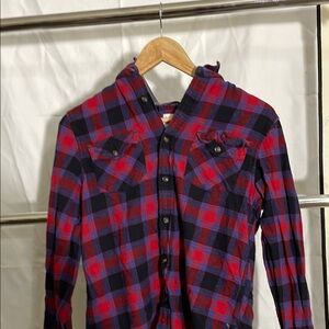 Plaid Button-Up Shirt